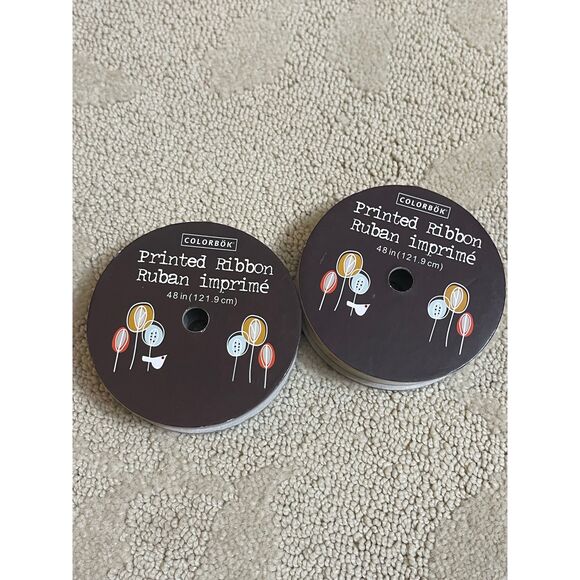 💕 Colorbok Printed Ribbon Green and Orange - Picture 2 of 2